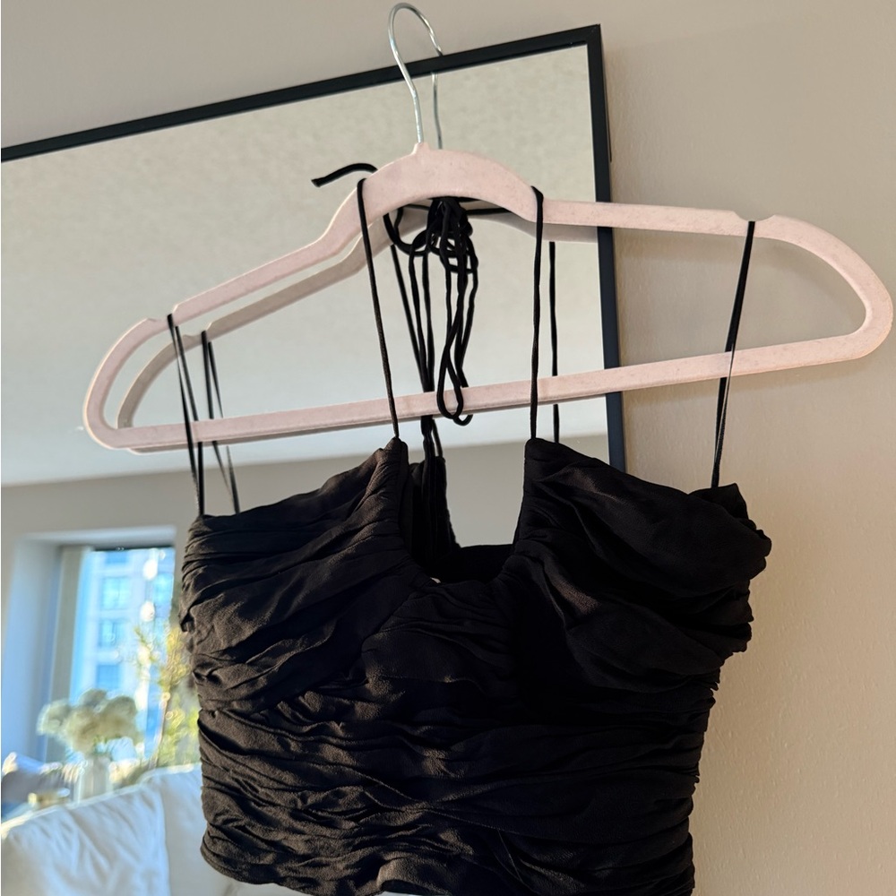 Zara Black Ruched Dress
